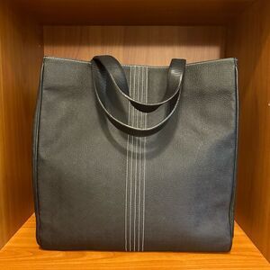 LOEWE Tote Bag Anagram Sac Leather Black